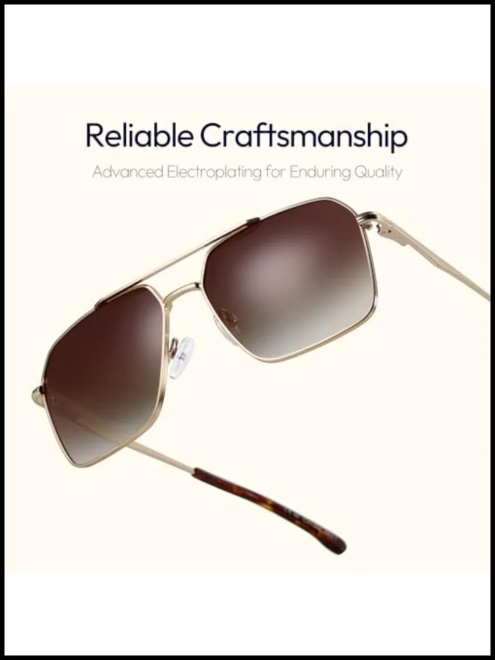 Polarized Aviator Sunglasses with UV400 Protection for Men - Gold Metal Frame